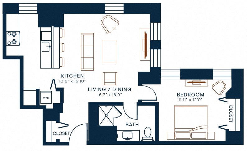 Belden Stratford | 1 Bedroom 1 Bath | 879 Sq Ft  at The Belden Stratford, Chicago, 60614